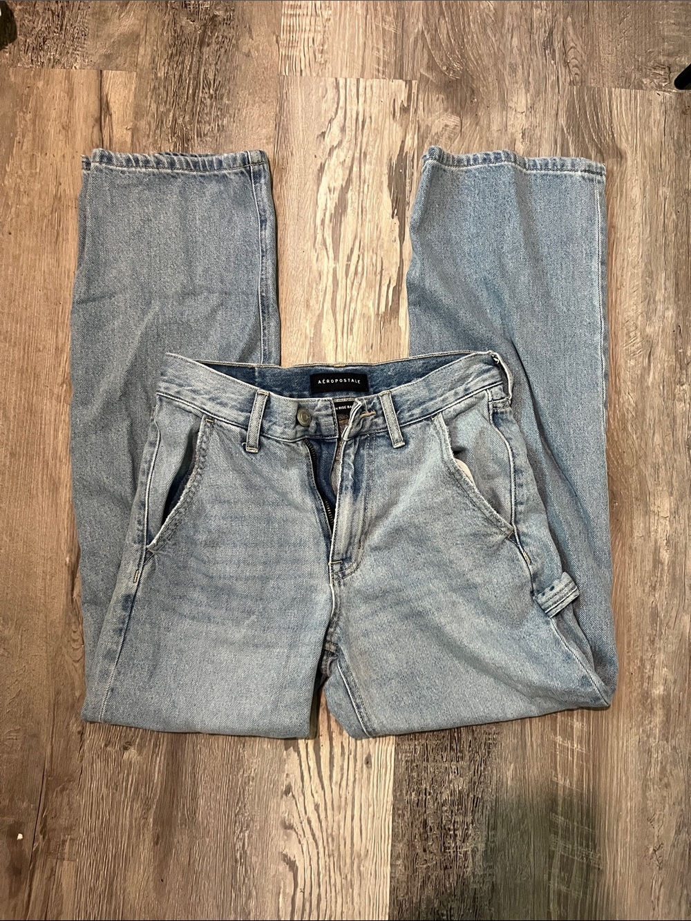 Aeropostale women’s Light Blue high rise baggy 00